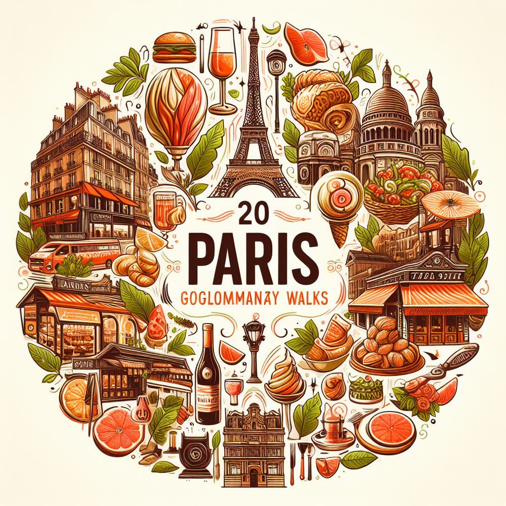 a Mock up of the cover art for the book gastronimic walks in Paris