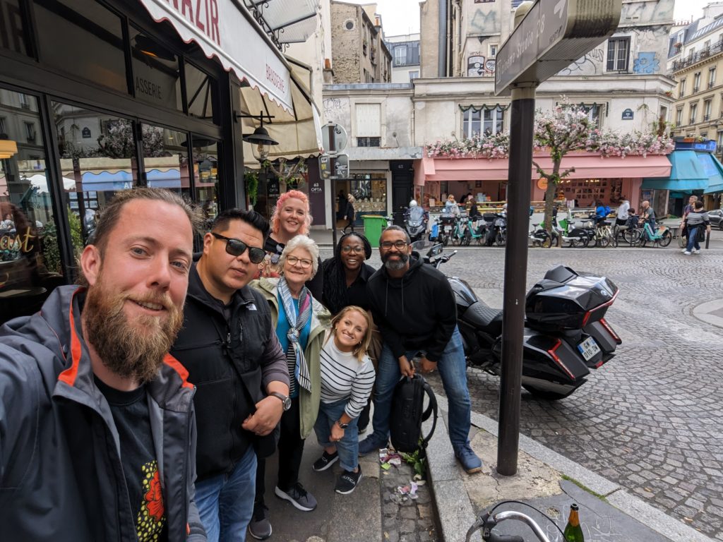 a Food tour group with chef tris in montmartre paris