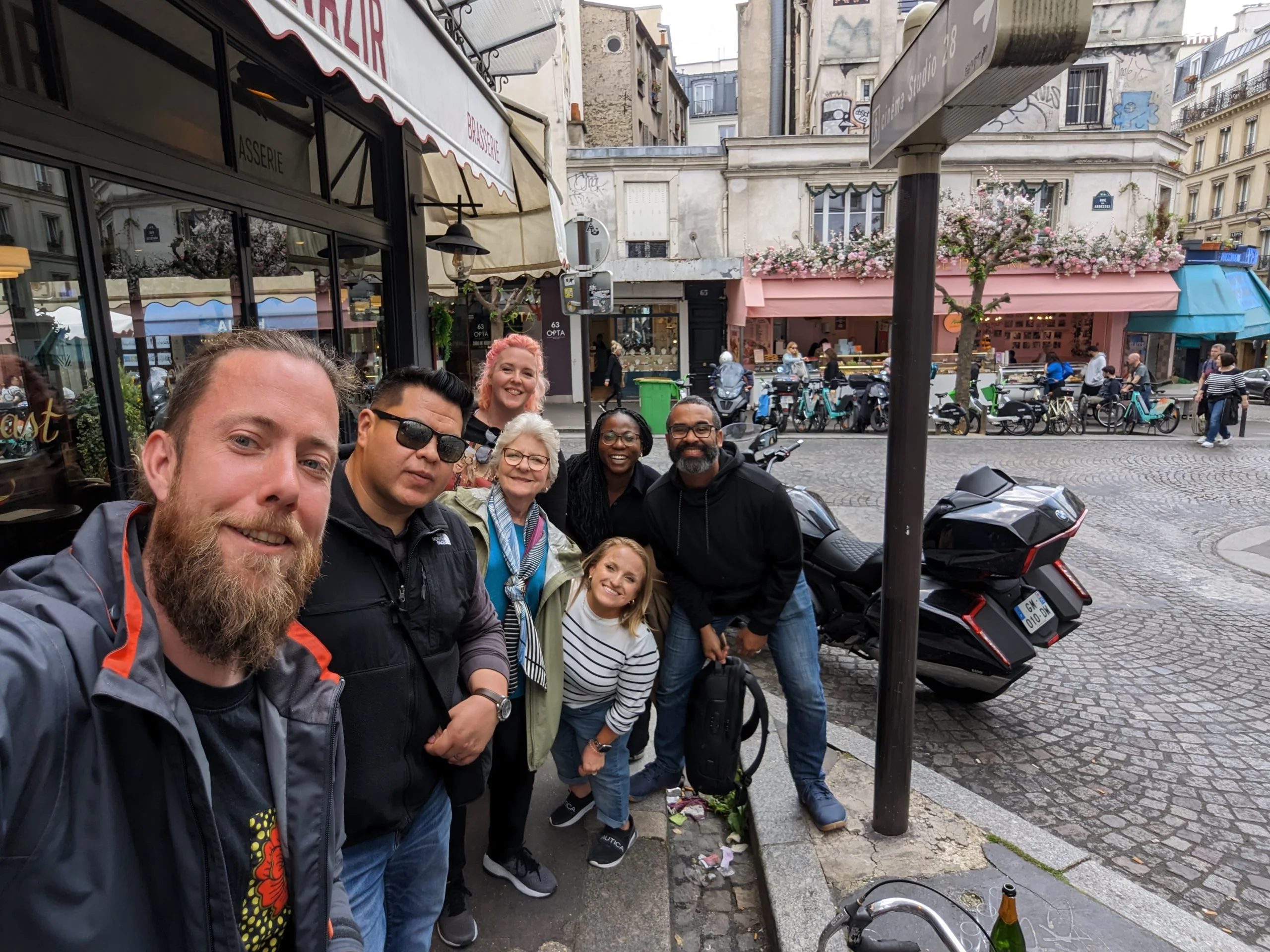 The-First-Food-Tour-I-ever-Lead-Alone a Food tour group with chef tris in montmartre paris