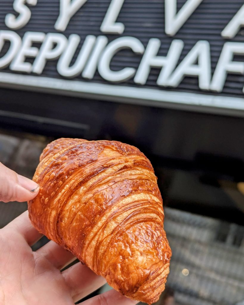 A picture of a croissant at the bakery at one of the stops you may want to explore as you take our self guided food tour of Marseille