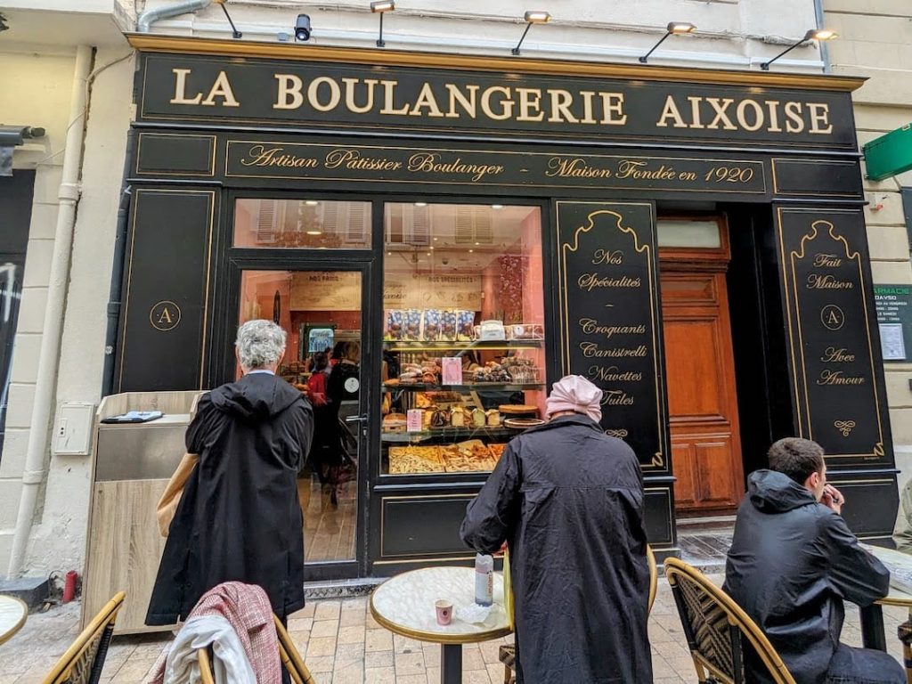 a picture of the boulangerie aixoise, a great spot to get local faire on your self-guided food tour of marseille