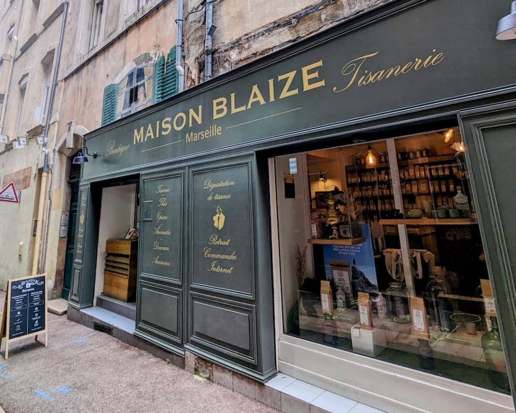 A picture of Maison Blaize, a herbalist of the highest regard and wonderful place to buy souvenirs on your self-guided food tour of marseille