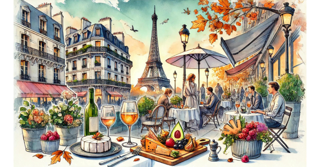 La Rentree in Paris: The French Re-entry into Life 2 an illustration of what people are eating during La Rentree in Paris