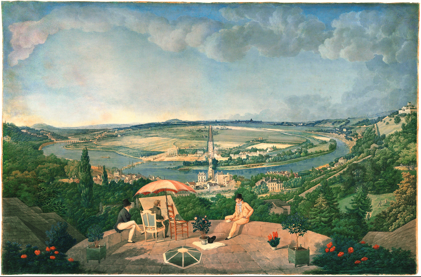 19th century painting of Billancourt farmland and the Seine valley supplying food to Paris